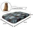 thumbnail image 2 of Abstract Pet Bed, Composition of Bicolour Dots and Stripes with Grunge Squares Graphic, Resistant Pad for Dogs and Cats Cushion with Removable Cover, 24" x 39", Cadet Blue Dark Mauve, by Ambesonne, 2 of 4