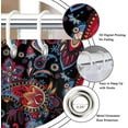thumbnail image 6 of Boho Floral Shower Curtain, Retro Black and Red Paisley Mandala Bohemian Flowers Bathroom Curtain Vintage Bathtub Home Decor Waterproof Fabric Machine Washable with 12 Hooks, 6 of 6