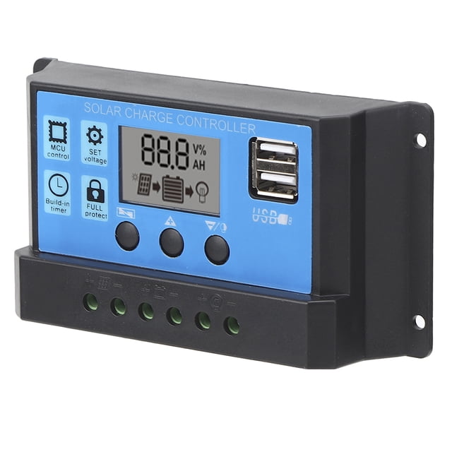 Large Display 12V/24V PWM Controller Solar Charge Controller, For Control Battery Voltage 10A,20A,30A,40A,50A,60A