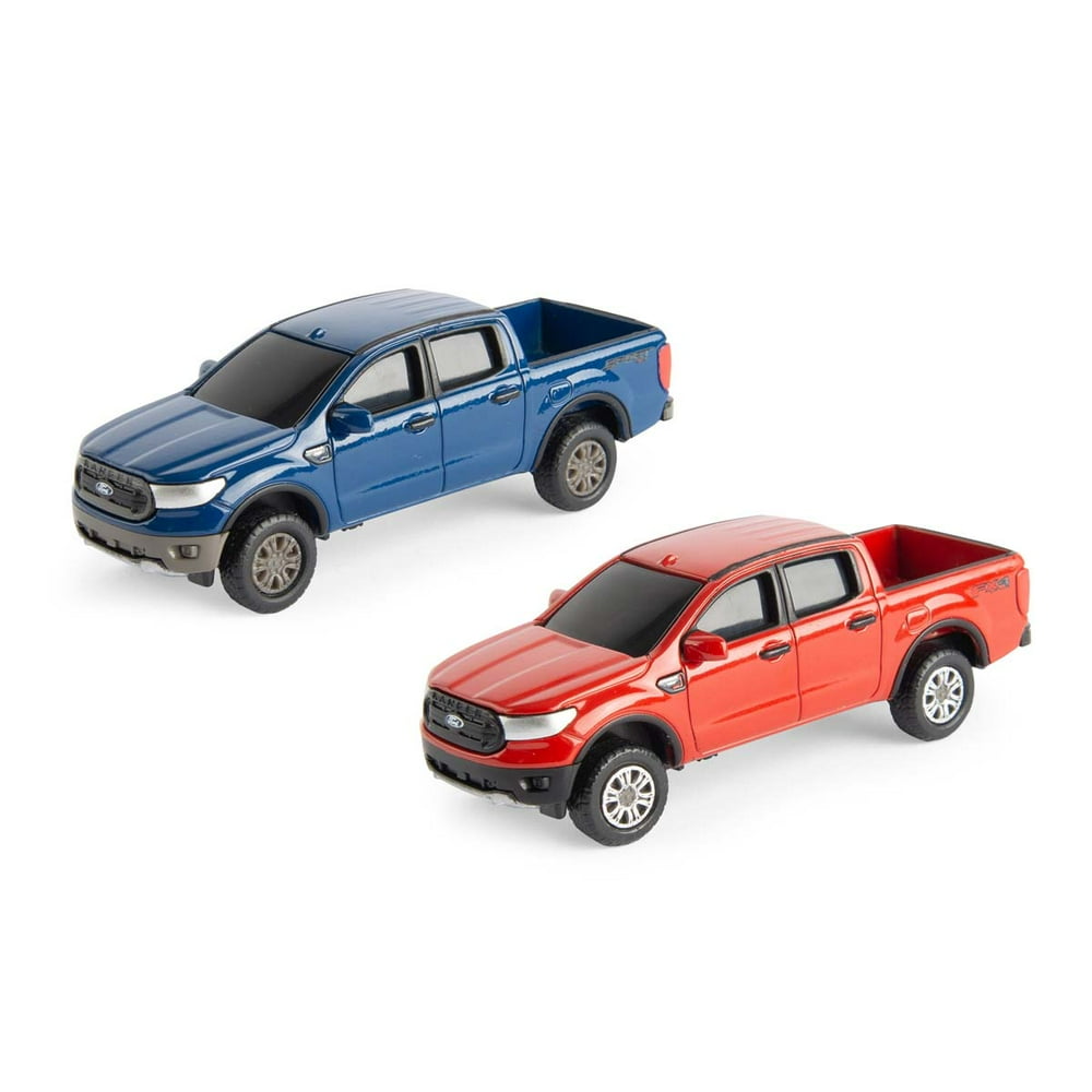 1/64 2019 Blue And Red Ford Ranger Toy Truck Set by ERTL 47168-Set