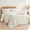 Cream-Twin(68"x 88"), variant on Quilt Bedding Set Cream Soft Lightweight Bedspread With Leaf Pattern Ultrasonicfiber Bed Coverlet For All Season (1 1 Sham)