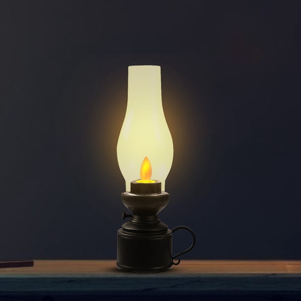 Luces De Vela Lámpara Velas LED retro sin llama, velas de té electrónicas, adorno (batido negro)