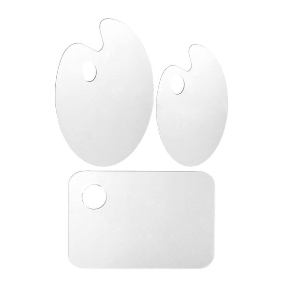 YEAHIBABY White Acrylic Paint Palette, Portable, Non-Deformable, Smooth and Flat for Home, 3Pcs