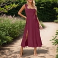 thumbnail image 2 of DHFJKG Dresses For Women 2026 Summer Wedding Guest Dress Sleeveless Square Neck Maxi Sundresses Side Slit Formal Comfortable Dresses, 2 of 4