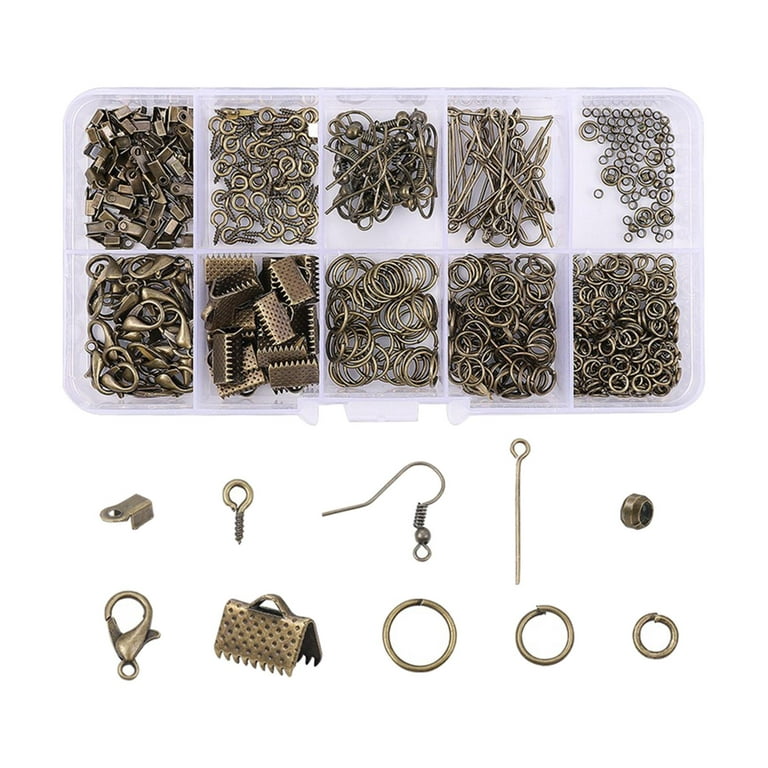 Jewelry Findings Set, Jewelry Making Kit, Lobster Clasps, Jump Rings,  Ribbon Ends, Ribbon Clamp Crimps, Chains 