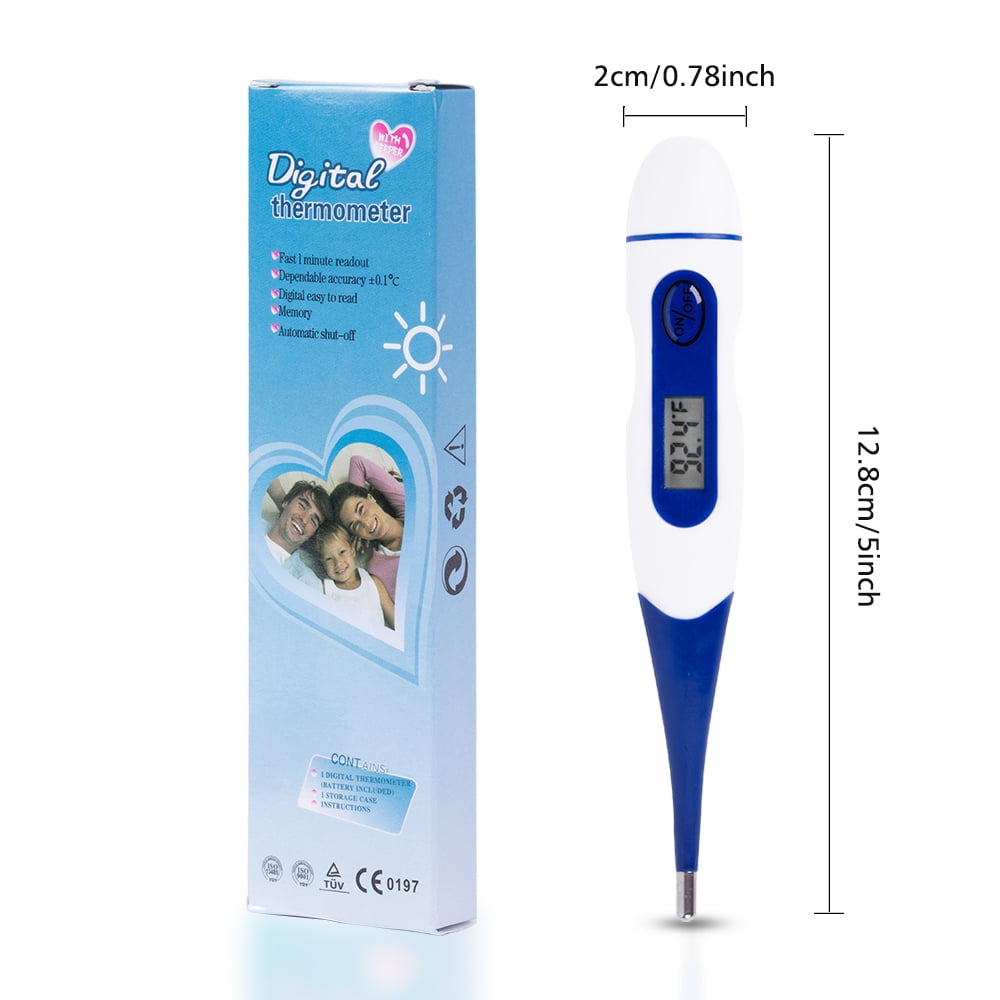 Lutos Medical Thermometer Basal Digital Thermometer,Probale Basic Body Temperature Thermometer Fever Test,Accurate and Fast Reading,for Oral Yellow Rectal and Axillary Measurement 