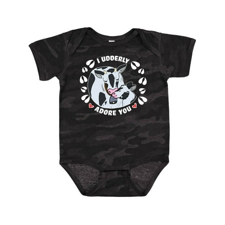 

Inktastic Cows I Udderly Adore You Gift Baby Boy or Baby Girl Bodysuit