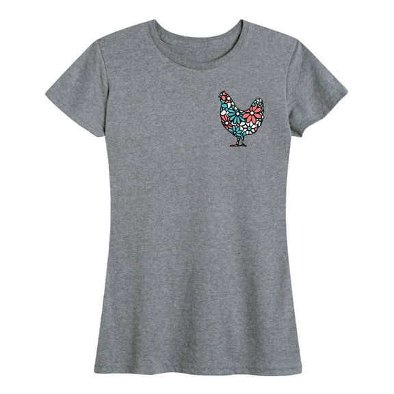 Instant Message - Floral Chicken - Women's Short Sleeve Graphic T-Shirt