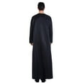 thumbnail image 4 of Baqcunre Women's Muslim Arab Middle Solid Color Stand Collar Robe Mens Clothes Mens Robe Maxi Dress for Women Mens Long Sleeve Shirt,Black Dresses,Size XL, 4 of 9