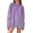 thumbnail image 3 of Women's Oversized Long Sleeve Sweatshirt, Tie Dye Gradient Color Pullover, Loose Fit Crewneck Top, Plus Size Casual Streetwear, Fall Winter Long Sleeve Crewneck Light Violet L, 3 of 9