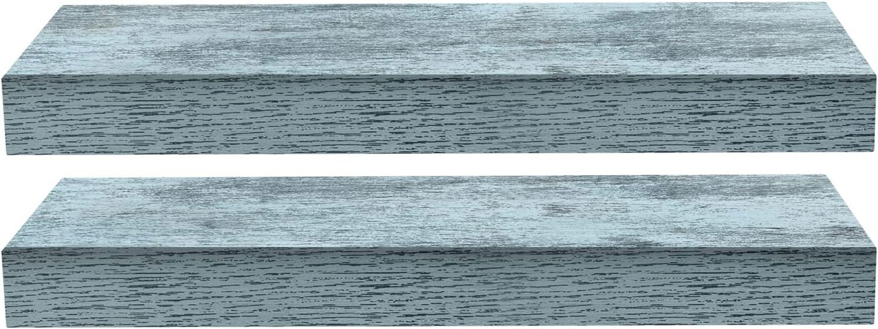 Sorbus 16.25" Blue Rustic Floating Shelves (Set of 2) – Wall Storage for Décor, Frames, Trophies