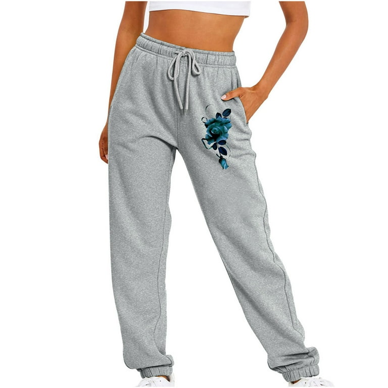Women Cozy Cinched Bottom Sweatpants with Pockets Elastic High Waist  Drawstring Joggers Sweat Pants Loose Fit