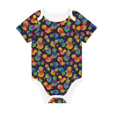 

Matuu Colorful Pineapples1 for Baby Short-Sleeve Bodysuit Soft Cotton Comfortable and Breathable Perfect for Newborns and Infants