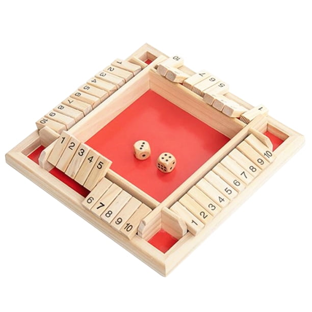 FELTECHELECTR Juego de mesa digital de madera de cuatro caras para padres e hijos, divertido juego familiar para fiestas, viajes, guarderías, juguetes educativos (rojo)