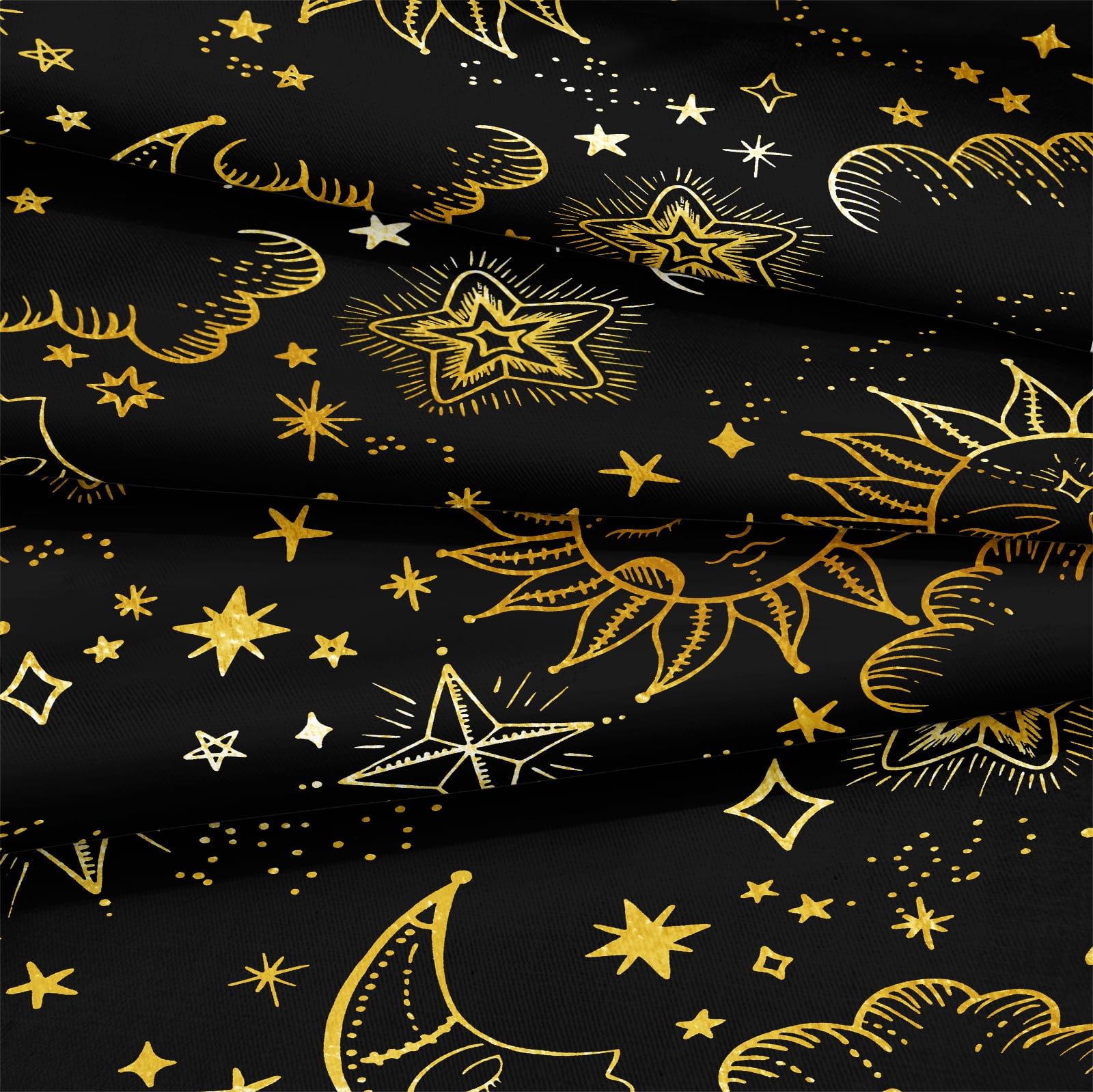 Move Over Black Gold Comforter Set King 4 Pieces Soft Microfiber Universe Comforter Galaxy Bedding Set for Bedroom