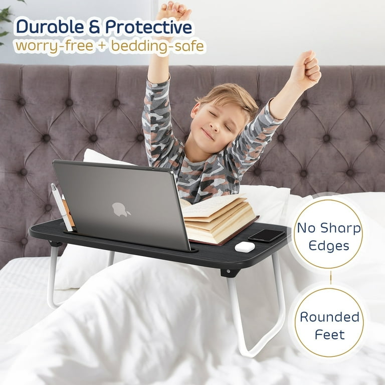 Nestl Adjustable Laptop Bed Tray Table Portable Lap Desk with Foldable Legs Space Saving Lapdesk Small Small
