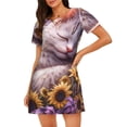 thumbnail image 1 of Kdxio Chemise de Nuit Imprimé Tournesol Chaud pour Femmes Manches Courtes Décontractée Ample Confortable, 1 of 6