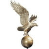Medium Flag Pole Eagle w Rooftop Mounting (Gold Bronze)