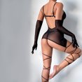 thumbnail image 5 of Yimunancy-Conjunto de lencería de malla transparente para mujer, vestido Sexy con espalda descubierta, Sexy, erótico, sólido, ropa de dormir, 5 of 5