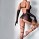 thumbnail image 5 of Yimunancy-Conjunto de lencería de malla transparente para mujer, vestido Sexy con espalda descubierta, Sexy, erótico, sólido, ropa de dormir, 5 of 5