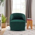 thumbnail image 2 of Aukfa Upholstered Accent Chair, Swivel Barrel Chair for Bedroom Living Room, Velvet - Green, 2 of 8