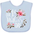 thumbnail image 3 of Inktastic Our First Mother's Day Pink Flowers Boys or Girls Baby Bib, 3 of 4