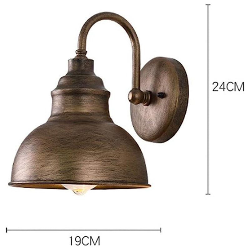 2X Vintage Wall Sconce Gooseneck Barn Flat Light Industrial Vintage Farmhouse Wall Sconce Outdoor Waterproof (Bronze)