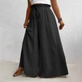 thumbnail image 6 of Aimik Women's Plus Size Drapey Casual Pants High-Waisted Stretch Waistband Trousers with Drawstring Breathable Summer Pants, 6 of 6