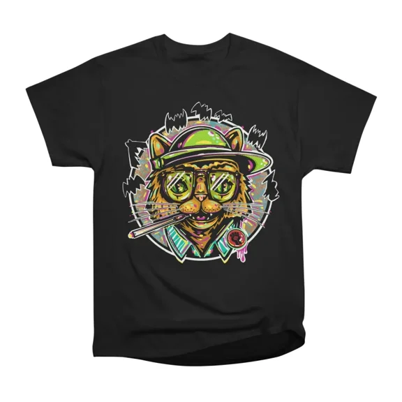 Fear and Loathing Hunter Cat Thompson T-Shirt Tee Gift For Him Merch For Her Apparel For F