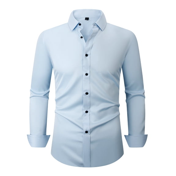 TANSILING Men's & Big Men's Classic Fit Dress Shirt with Long Sleeves, Sizes S-3XL