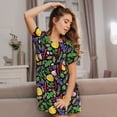 thumbnail image 3 of Naloa Herbs And Spices Print Women Nightgowns,Womens Loungewear,Short Sleeve Sleepwear,Comfy Ladies Nightdress, 3 of 6