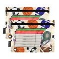 thumbnail image 2 of ALAZA 2 Pack Pencil Pouch Basketballs Baseball Football Pencil Case for 3 Ring Binder Clear Window Pencil Bag Organizers, 2 of 6