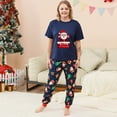 thumbnail image 5 of Odeerbi Christmas Pajamas for Family Holiday Short Sleeve Family Christmas Pajamas Matching Sets Mom Casual Print Top with Bottom Outfits Home Wear Sleepwear Family Matching PJs Set Blue, 5 of 7