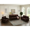thumbnail image 2 of Living Room With Storage - 1+2+3 Sectional In Burgundy Faux Leather Robust Solid Wood & Metal Frame Cozy High Elastic Sponge Cushions Easy 60-min Assembly Sparkling Silver Nails Ornament Removable, 2 of 6
