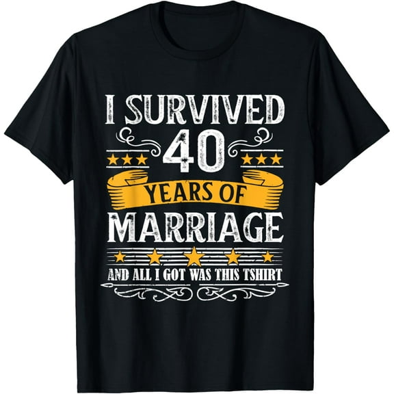 40th Wedding Anniversary shirt Couples Husband Wife 40 Years T-Shirt