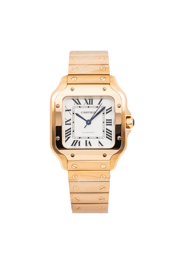 Pre-Owned CARTIER SANTOS DE CARTIER WGSA0029 39.8MM WHITE DIAL WITH YELLOW GOLD BRACELET