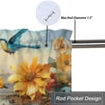 thumbnail image 5 of Hummingbird Printed Window Curtains Valances for Kitchen Sunflower Bird Country Watercolor Plant Nature Privacy Decorative Rod Pocket Short Window Valance Curtains 54 by 18 in, 1 Panel, 5 of 6