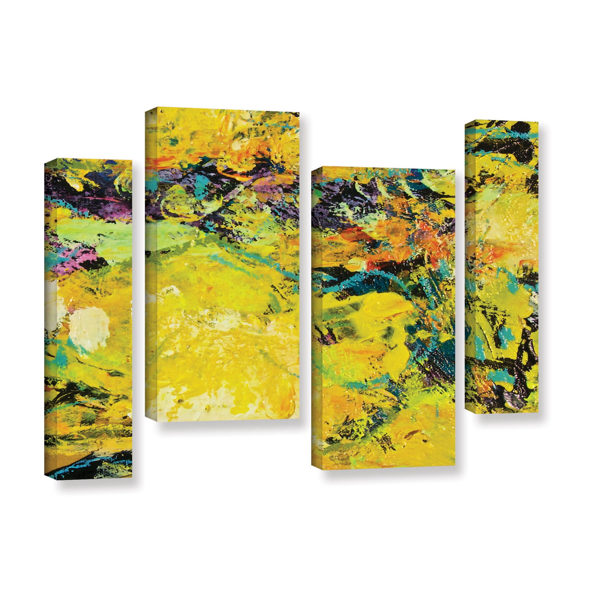 ArtWall Allan Friedlander "Watermelon Patch" 4-Piece Gallery-wrapped Canvas Staggered Set