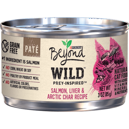 (12 Pack) Purina Beyond Grain Free, Natural, High Protein Pate Wet Cat Food, WILD Salmon, Liver & Arctic Char, 3 oz. Cans