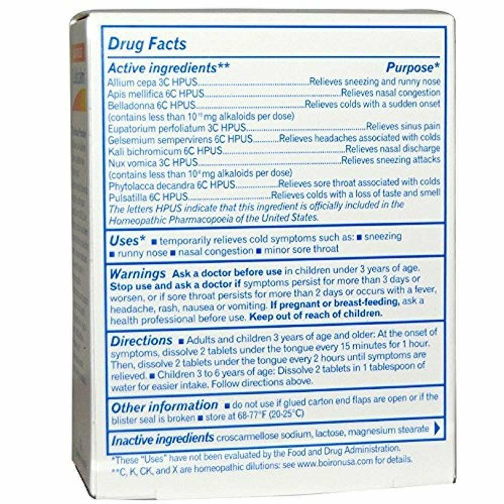 Boiron Coldcalm Non-Drowsy Homeopathic Medication Congestion 60 ct, 5-Pack