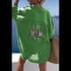thumbnail image 4 of Vestido de Lentejuelas de Gran Tamaño para Mujer, Larga, Abotonado, para Playa, Verano 2025 Verde L, 4 of 6