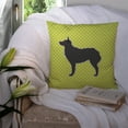 thumbnail image 3 of Croatian Sheepdog Checkerboard Green Fabric Decorative Pillow, 3 of 4