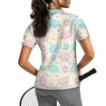 thumbnail image 2 of COEQINE Women Short Sleeve Golf Shirts Workout Lightweight Golf Tops Easter Egg Elephant and Heart Print Soft Quick Dry Fit Polo Shirts Pullover Moisture Wicking Athletic Tops, 2XL, 2 of 7