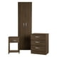 thumbnail image 1 of Ropero Clóset 2 Puertas Con Cómoda Cajonera y Buró Mesa de Noche 3 Piezas Madera MDP KingsHouse chocolate 3 piezas, 1 of 9