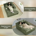 thumbnail image 4 of Wiilayok 68.5"D x 50"W Oversized Boneless Chaise Lounge Chair,High Density Sponge with Super Strong Rebound，Corduroy Fabric Cloud Sofas Couches for Living Room, No Assembly ( Olive Green ), 4 of 8