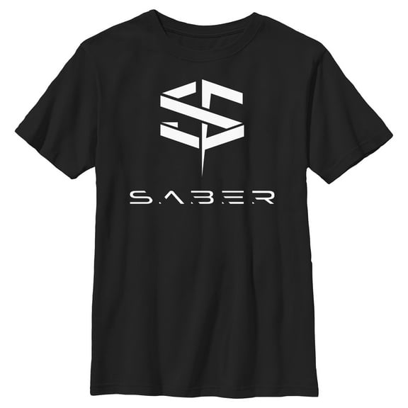 Boy's The Marvels S.A.B.E.R. Logo Graphic Tee Black X Large
