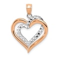 thumbnail image 1 of 14k Two Tone Gold Heart Necklace Charm Pendant Love Multiple, 1 of 6