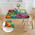 thumbnail image 2 of Acheng Flowers Leaves Claire Hummel Square Fitted Tablecloth 100% Polyester Fiber 46*46, 2 of 8