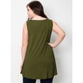thumbnail image 5 of Made by Johnny Women's Solid Sleeveless Tunic for Leggings Swing Flare Tank Tops S-5XL Plus Size XXXXXL OLIVE, 5 of 6