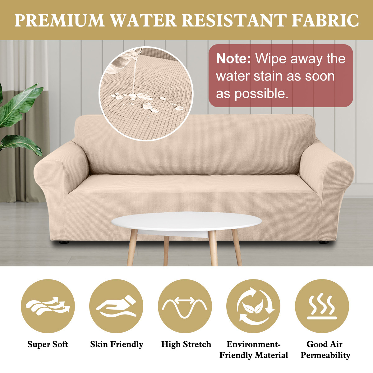 Waterproof Jacquard Stretch Sofa Slipcover – Furniture Protector For 1-4 Seat Couches